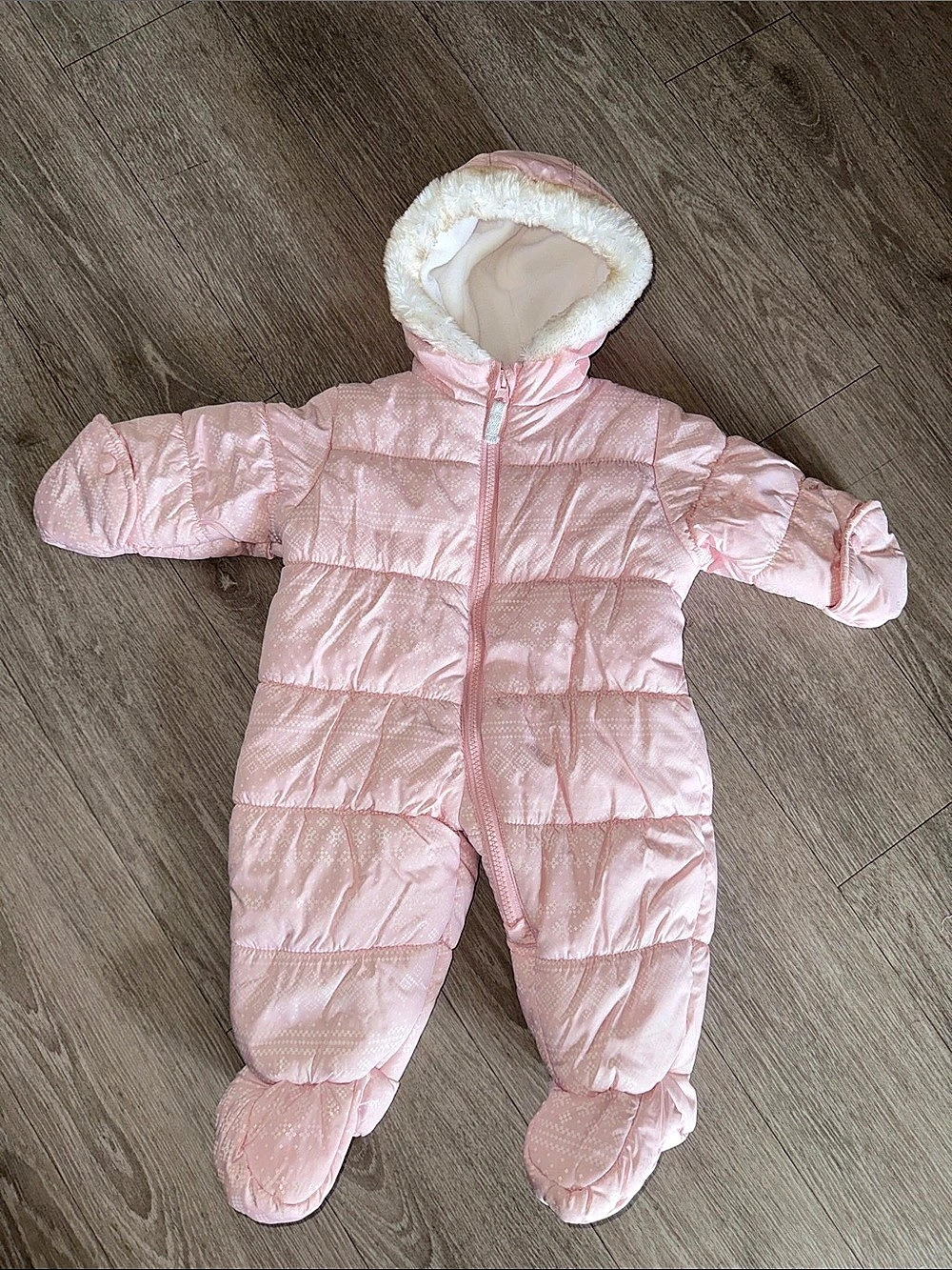 Carter's Pink Hooded Footie Baby 3-6M Like New